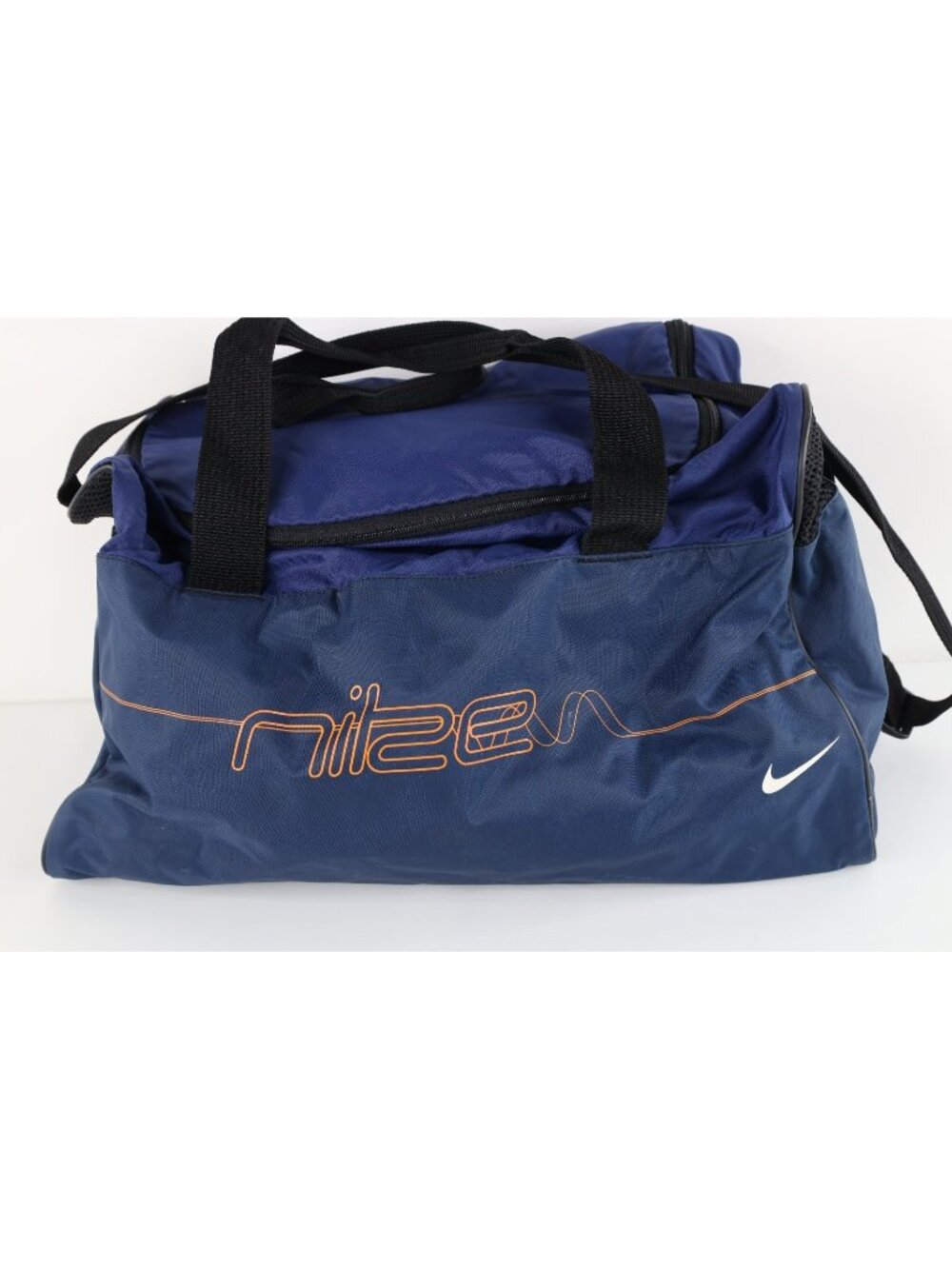 Vintage 90s Nike Spell Out Travis Scott Mini Swoosh Duffel Bag Carry On Gym Blue